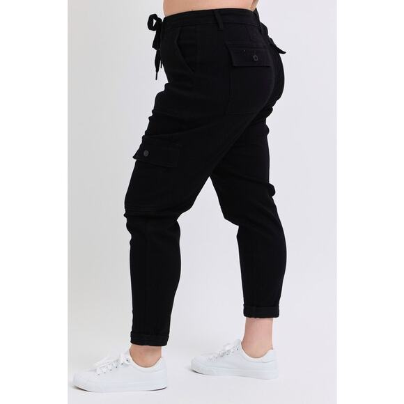 Judy Blue High Waist Cargo Cuffed Jogger Jeans - JB88901BK - Size 18W - Picture 7 of 8